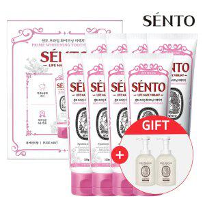 프.라임 미백케어 화.이트닝 치약 퓨어.민트향 120g 8개 +핸드워시 베이비파우더향 2개