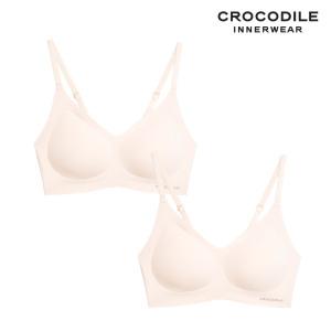 [크로커다일] 감탄브라 소프트 쿨인견 쉘론 패드분리 후크형 브라2종 베이지 CDWBR5N1
