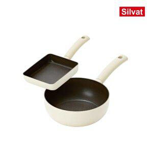 국내생산 향균 99.89% 실바트 순수 IH 프라이팬 2종 세트(18사각/20웍)