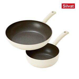국내생산 향균 99.89% 실바트 순수 IH 프라이팬 2종 세트(20웍/28팬)