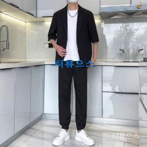 남자 반팔 정장 7부소매 코디 마이 캐주얼 남성 여름 예쁜 상의 티류으스