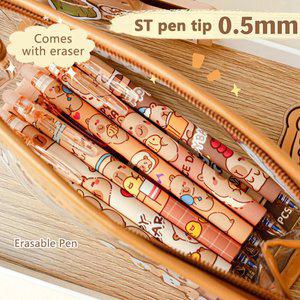 귀여운 볼펜 카피바라 지우개 펜 파란색 잉크 쓰기 부드러운 속건성 학교 사무실 액세