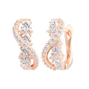 [라울스톤] 14K 골드필드핀 이어링 오르빗 웨이브 여성 패션 데일리 심플 원터치 귀걸