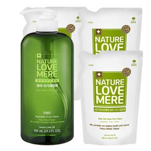 네이쳐러브메레 아기 식기세정제 액상 용기형 1개 + 리필형 3팩