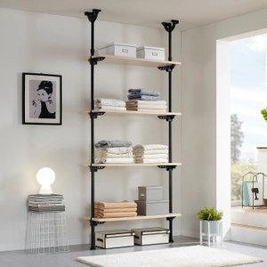 [오늘출발] 4단 선반 수납장 EOB-204M(23T) 다용도 수납 원목 행거 (설치폭 80cm)