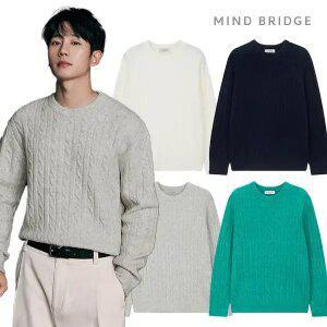 [T감사제] (택가 79,900원)[마인드브릿지] 에어울 알파카 케이블 세미오버핏 니트 _4컬