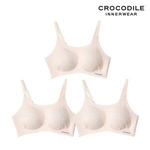 [크로커다일] 감탄브라 소프트핏 쉘론 스트랩 패드일체형 브라3종 라이트베이지 CDWBR