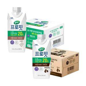 [T감사제] 셀렉스 프로핏 웨이프로틴 초콜릿 330ml, 12개+아메리카노 330ml, 12개