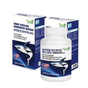 헬스프랜드 상어연골 콘드로이친 맥스 1600 90정 x 2병 3개월분 해조칼슘 보스웰리아추