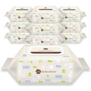 [그린핑거] 베베그로우 물티슈, 캡형, 100매, 10입, 1개