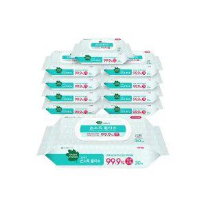 [그린핑거] 손소독 물티슈, 캡형, 30매, 10입, 1개