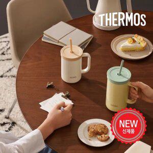 써모스 더 콤팩트 스트로 컵앤텀블러 TKHA-600K / 600ml 빨대 컵 손잡이
