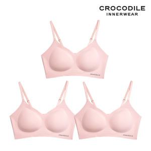 [크로커다일] 감탄브라 소프트 쿨인견 쉘론 패드일체형 스트랩 브라3종 로즈베이지 CD