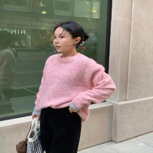 솜사탕 루즈핏 라운드넥 니트 (3color)