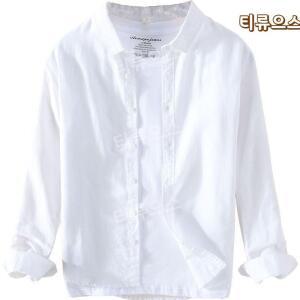 남성 여름 마 셔츠 린넨남방 긴팔 찜하 티류으스