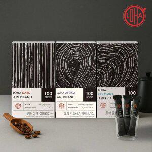 로하 아메리카노 스틱 커피 다크/아프리카/콜롬비아 3종 100T [아메리카노/원두/디카페