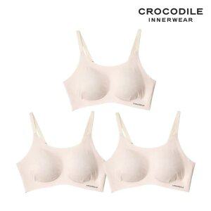 [크로커다일] 감탄브라 소프트핏 쉘론 스트랩 패드일체형 브라3종 라이트베이지 CDWBR