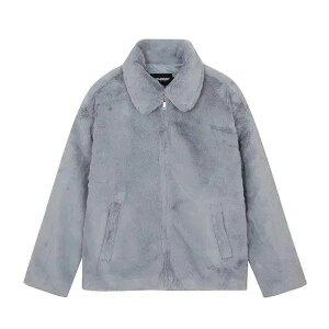 여성) 카라 밍크 퍼 집업_AM4WIZ854-BL