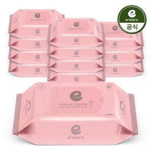 앙블랑 아기물티슈 63평량 세이프 인디핑크 휴대리필 20매X12팩 N-IMR12