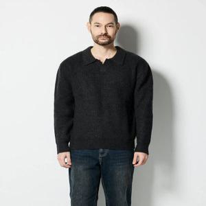 [STCO] 오픈카라 하찌 니트 그레이 (세미오버핏)-SKTUD53NSG