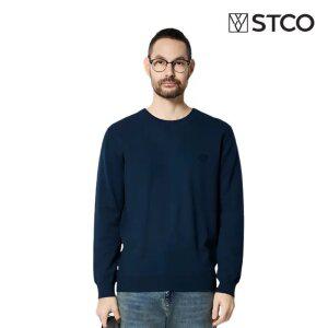 [STCO] [찰떡니트] 자수 니투맨 니트 블루 (베이직핏)-SKTUC06NSL