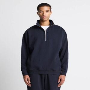 [CODIGALLERY]베이직 반집업 스웻셔츠_네이비 (세미오버핏)-CTSVC33NSN