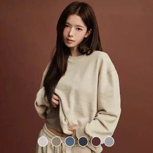 325911 여 언브러시드 테리 라운드넥 풀오버 (솔리드)