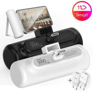 [서가] 일체형 미니 거치대 보조배터리 5000mAh C타입 8핀