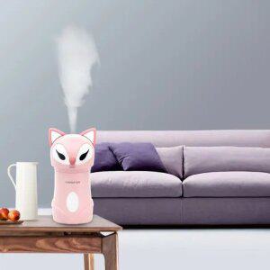 사무실 책상 침실 탁상용 여우 LED 저소음 초음파 무드등 USB 미니 가습기