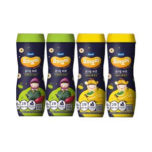 요미요미 아기간식 오가닉퍼프 바나나망고 42g, 2개 + 단호박고구마 42g , 2개