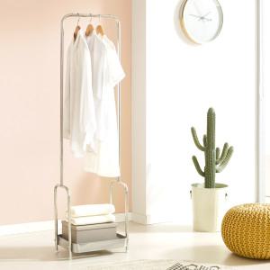 모던 스틸 트롤리 행거 1단 400 스탠드 옷걸이 행거 드레스룸 수납선반 미니 옷장