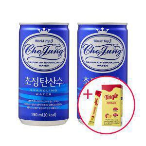 초정탄산수 플레인190ml x 60캔 + 팅글레몬애사비스틱15포 증정