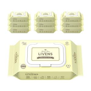 [리벤스] 오리지널 플러스 도톰한 저자극 아기물티슈 엠보싱 캡형 100매 10팩