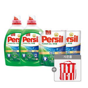 퍼실 파워젤 드럼/일반 겸용 액체세제, 2.7L, 2개 + 리필, 1.8L, 2개 + 증정(헨켈 쿨러