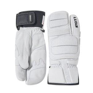 루디스 국가대표 LUPDMG01 화이트 알파인 스키 보드 레이싱 삼지 방한 가죽 장갑
