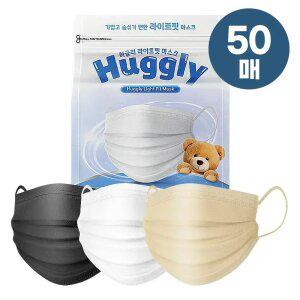 [50매] 허글리 라이트핏 MB필터 덴탈 컬러 마스크