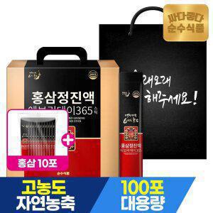 [12/29한정 홍삼10포 더]순수식품 6년근 홍삼 스틱 1박스(100포+쇼핑백) 홍삼정진액 에
