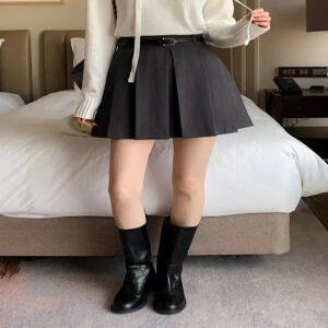 (기모추가/SXL/벨트세트) 디토 바지안감 주름 미니 스커트 sk6665