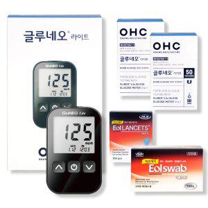 글루네오 라이트  혈당측정기+혈당시험지100매+채혈침110개+알콜솜100매 혈당계