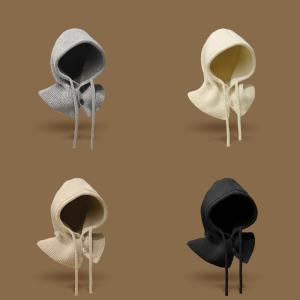 겨울 필수품 방한 니트 바라클라바 보온 후드 넥워머 목토시 단추 보온 후드