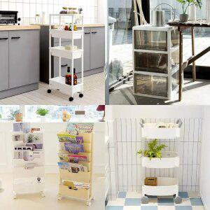 보노하우스 국내 생산 틈새 수납 슬림 서랍장 우드 상판 플라스틱 수납장 이동식 웨건