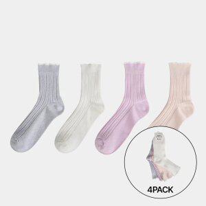 [슈펜키즈] 여아 글리터 레이스 양말 4족 세트 (HPKL8DA21G-T)