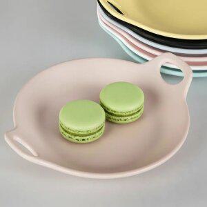 칠린 멜라민 원형 핸들 접시(대형) 과일 디저트 시리얼 샐러드 파스타 어린이용 캠핑용