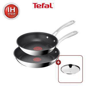 [테팔] 퍼펙트 레지스트 티타늄3X 프라이팬 2종(팬20+팬24)+레온 유리뚜껑24