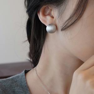 아르니 볼드 원터치링 귀걸이 실버 은침 은 귀걸이 펄 여성 한쌍 e019