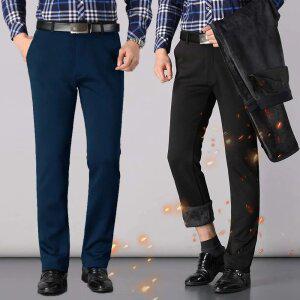 남자 겨울 기모 정장 방한 작업복 근무복 바지 일자 스판 팬츠 슬랙스