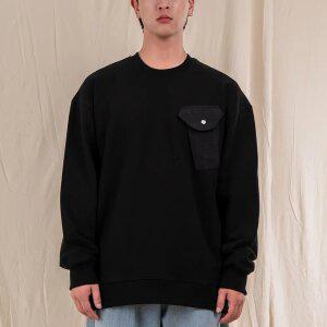 엘라모 쭈리 베이직 무지 삼각포켓 오버핏 맨투맨