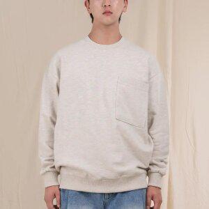 엘라모 쭈리 베이직 무지 포켓 오버핏 맨투맨