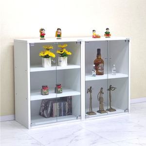 드림퍼니처 드림696 유리문 깊이30cm A4화일 2단 장식장 3단 진열장 다용도 수납장 피규어 소품장 틈새장 책장 공간박스