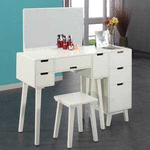 헤라 화이트 원목도장 4도어 화장대 세트+ 3단 서랍장